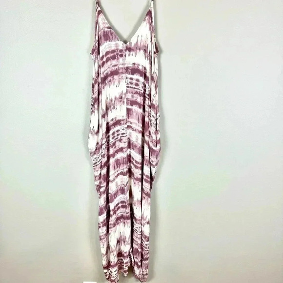 Lulus Mauve Tie Dye Maxy Dress Beachy Boho Flowy Sleeveless S/M - Picture 3 of 8